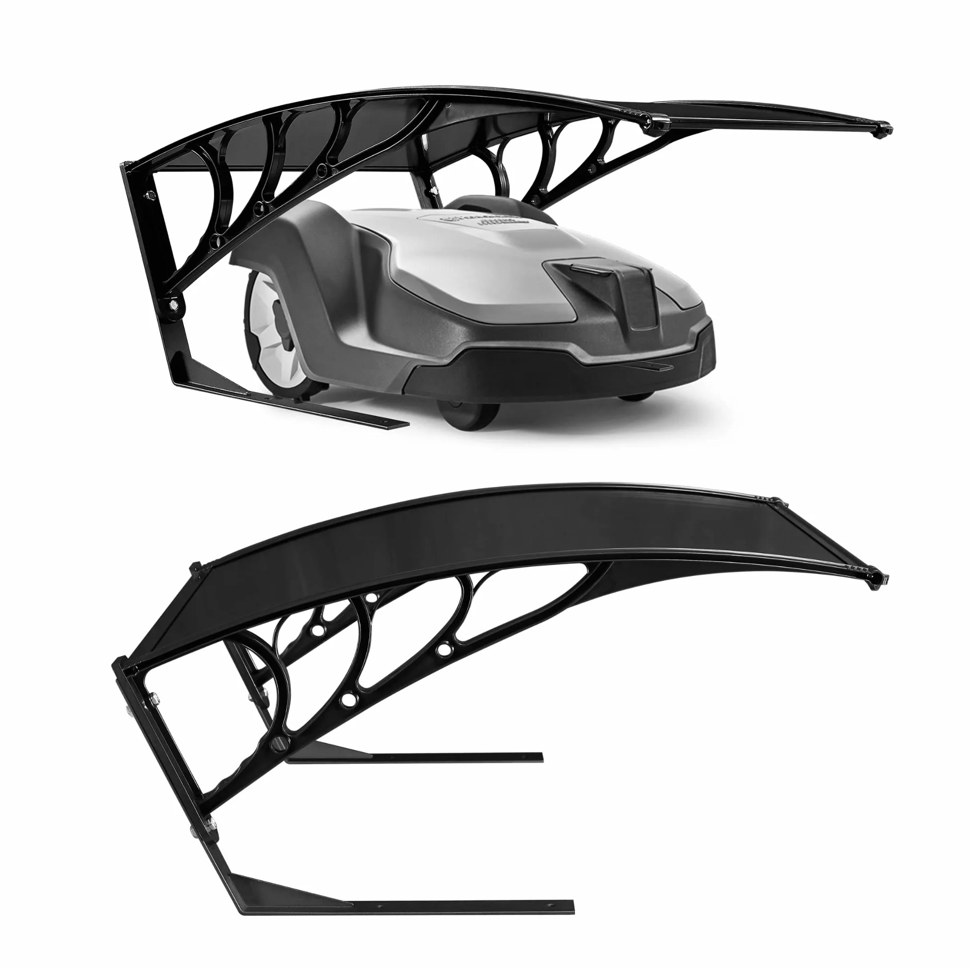 Arebos Garage per Rasaerba Robotizzato | 102 x 79 x 46 cm | resistente alle intemperie + protezione UV | con piedini in metallo | tettuccio per tosaerba