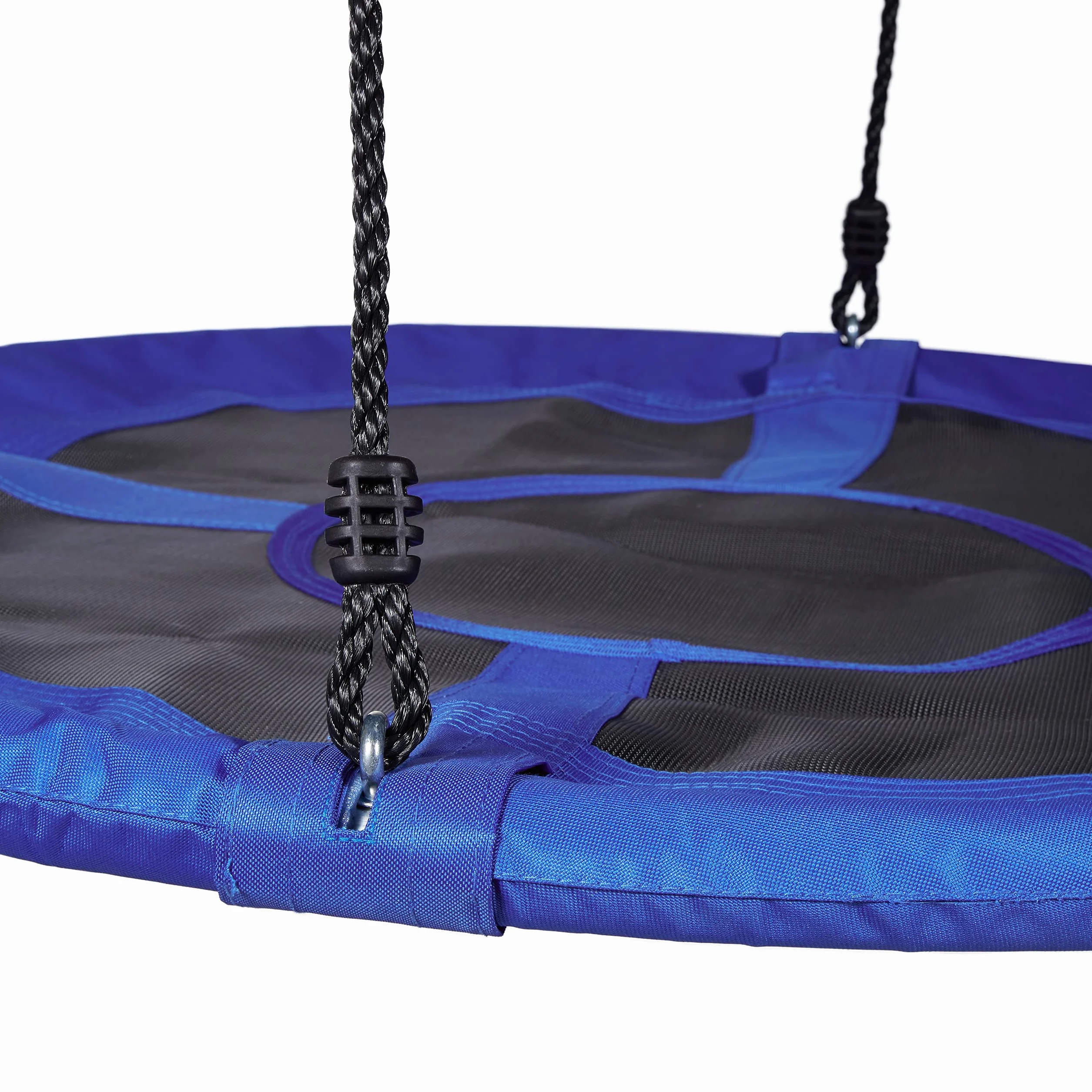 Relaxdays Altalena a Nido Rotonda, Sedia Sospesa da Giardino, capacità Fino 100 kg, HxLxP: 145 x 100 x 100 cm, Blu Scuro