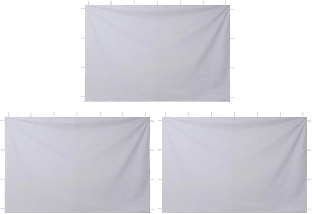 Xone | Set 3 pezzi Tenda laterale per Gazebo 3x3m, tessuto impermabile Anti-UV 99% | solo 3 Pareti Laterali colore Bianco