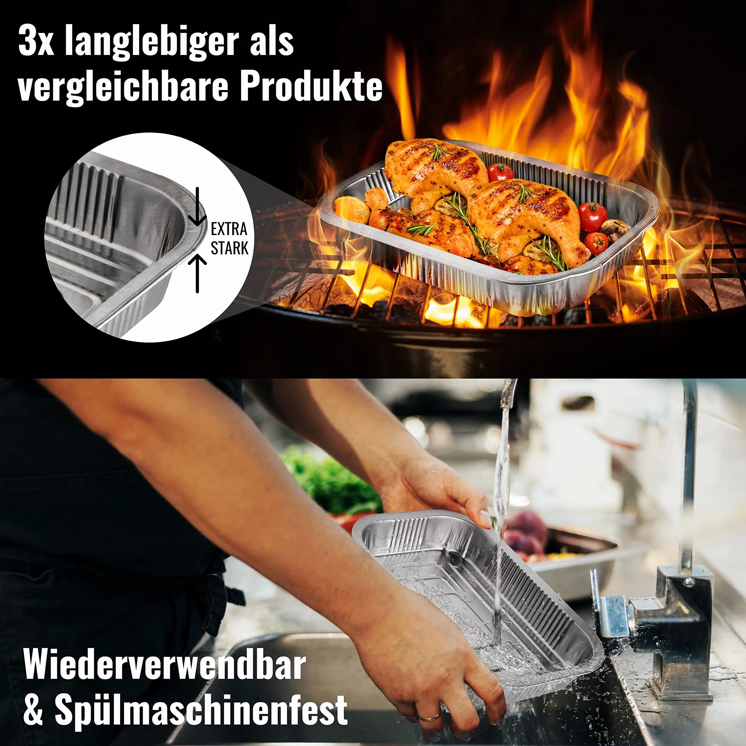 Ciotole in alluminio, vaschette raccogligocce in alluminio di alta qualità, ciotole da griglia. Perfettamente adatte per Weber, 25 pezzi.