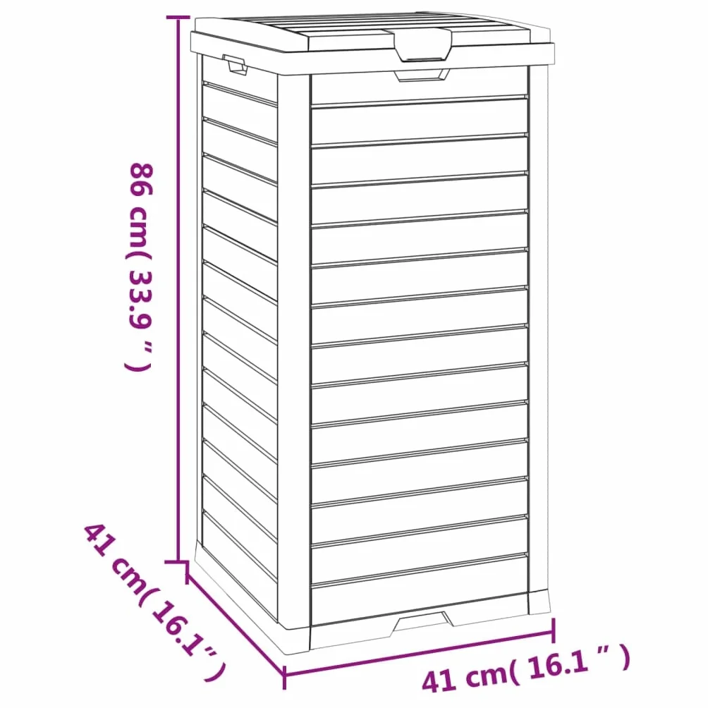 vidaXL Cestino per Rifiuti da Esterno Marrone 41x41x86cm Polipropilene