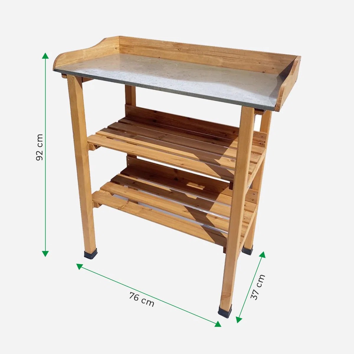 MaxxGarden - Tavolo per piante, 80 x 40 x 86 cm, in legno con ripiano di lavoro