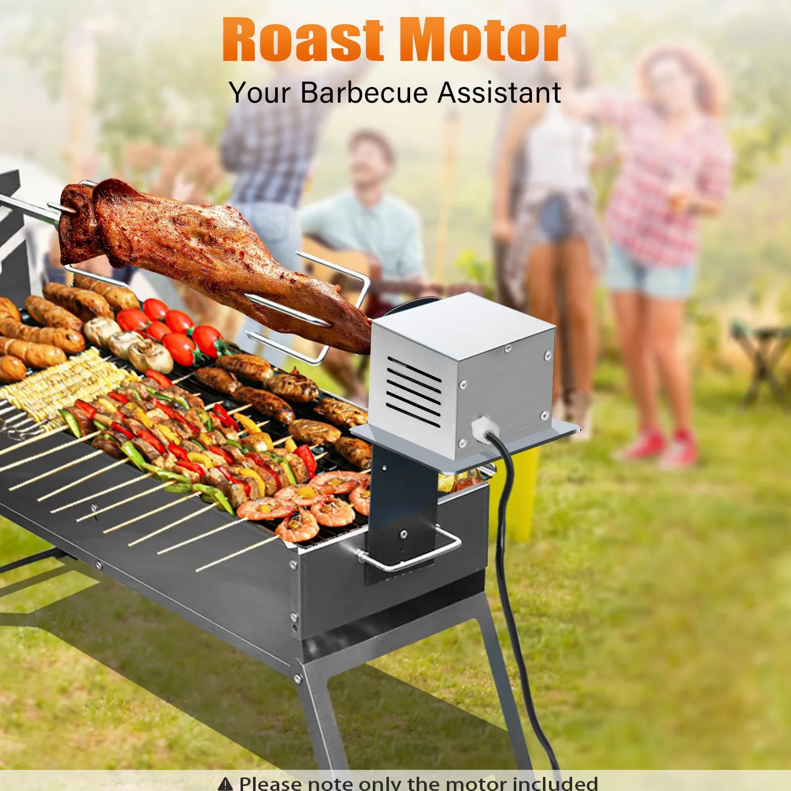 Barbecue a motore per barbecue e barbecue, in acciaio inox, 60 kg, 25 W