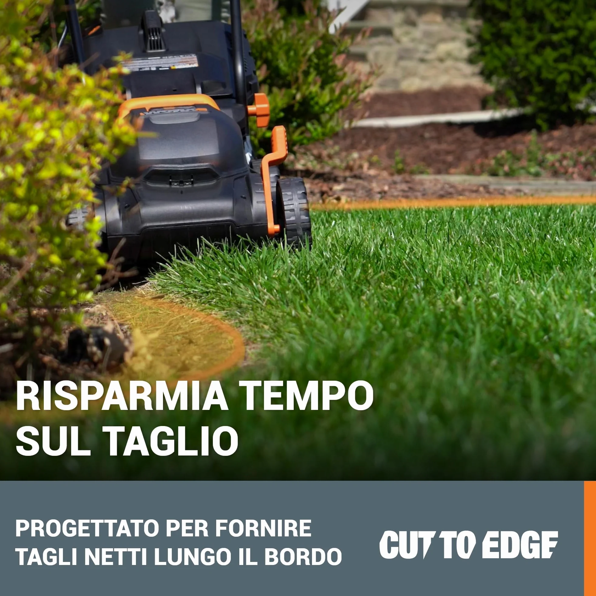 WORX WG779E Tosaerba a Batteria 40V Rasaerba Elettrico da Giardino, Diametro Taglio 34 cm, 2 Batteria da 2,5Ah