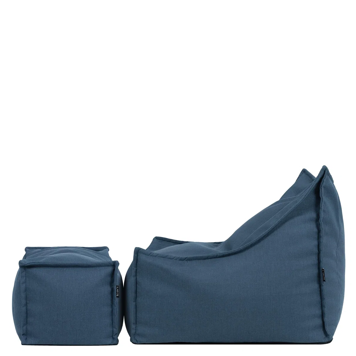 icon Alto Pouf Poltrona Sacco con Poggiapiedi, Blu Denim, Pouf de Esterno, Poltrona Sacco con Riempimento Incluso, Tessuto Resistente All'acqua, Sedia de Gardino, Mobili da Gardino, Terrazza