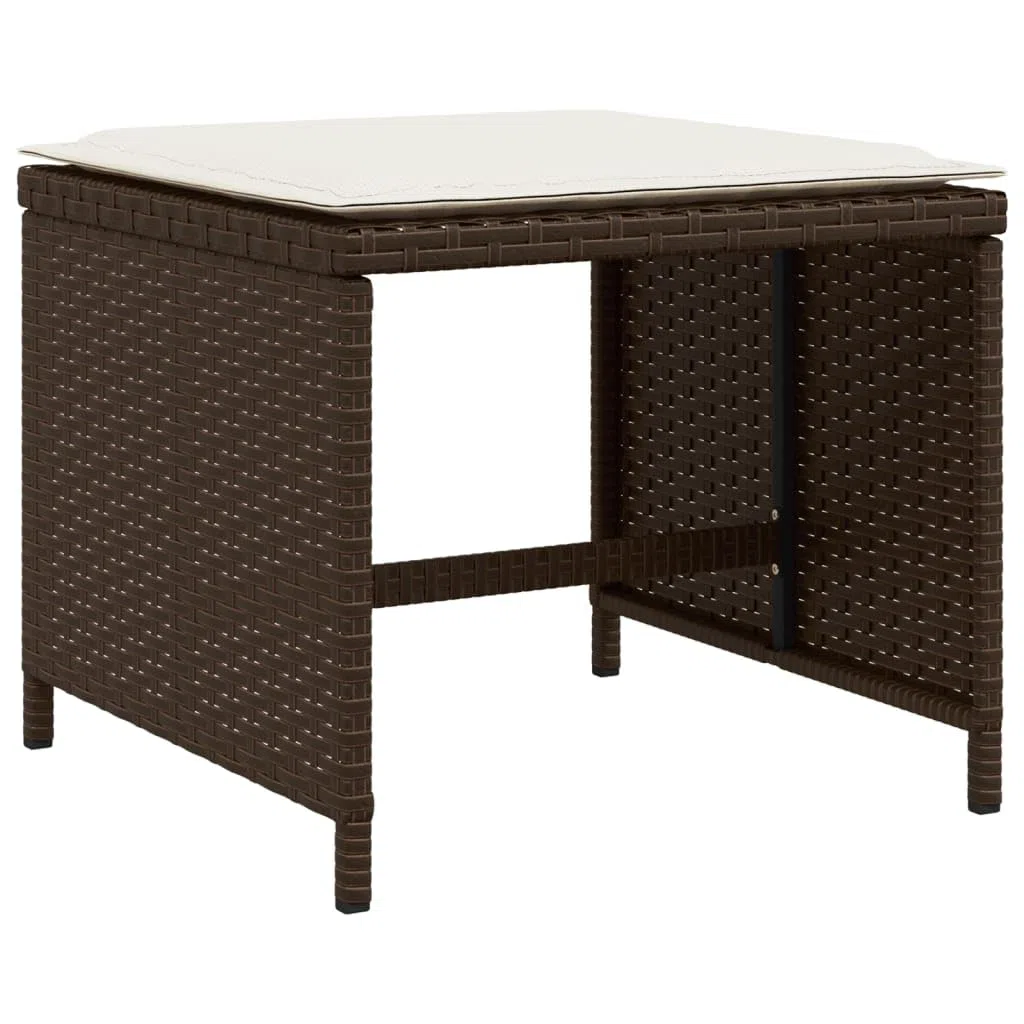 IKAYAA Set Tavolo da Giardino con Sedie da 7 Pezzi Set Pranzo Giardino Set Mobili da Giardino 7 Pezzi in Polyrattan Salotto da Esterno con Tavolo-Marrone-11 pz