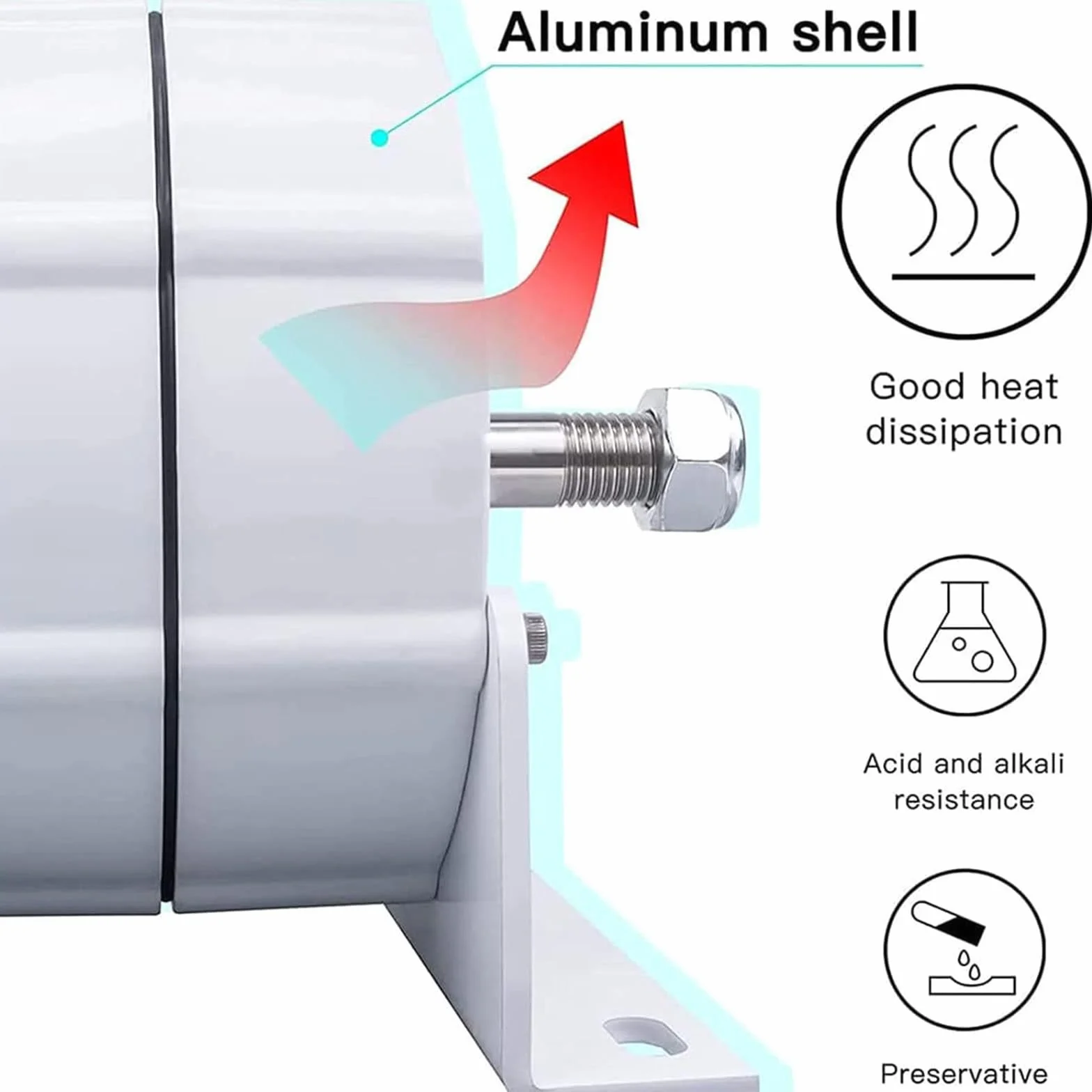 Alternatore Permanente A 3 Fasi Bianco da 12000W, 12V 24V 48V 120V 220V Magnet Permanente Generatore Elettrico Motore AC Magnet Permanente Magnet (con Base),220V