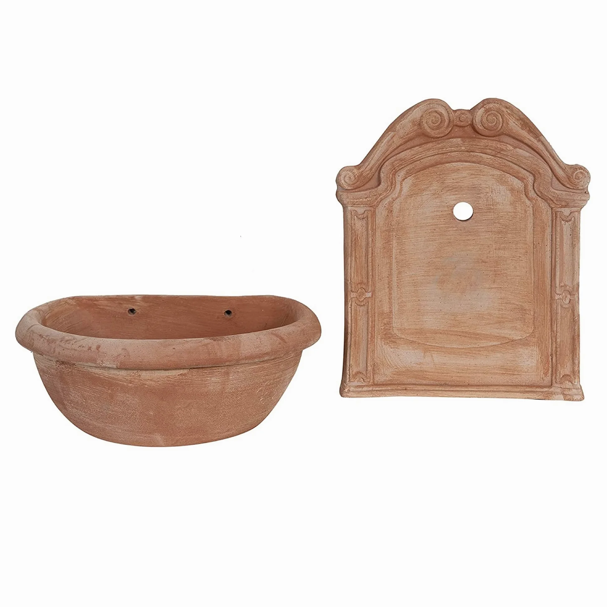 Biscottini Fontana per acqua L45xPR36xH64 - Terracotta - Giardino all'aperto e decorazione per interni
