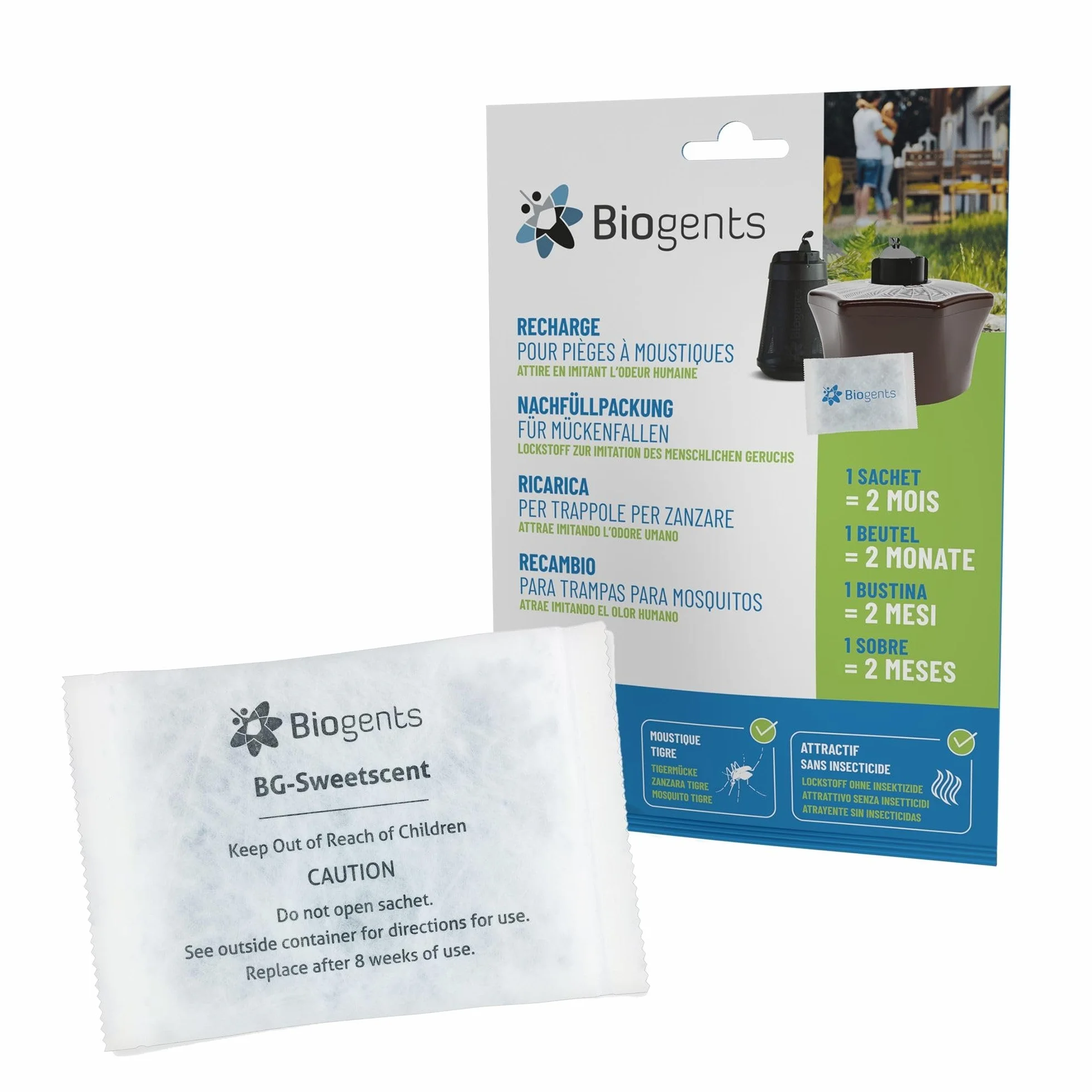Biogents BG-Sweetscent attrattore zanzare I Set da 3 I attira la zanzara Tigre Asiatica e la zanzara Dengue nella Trappola BG-mosquitaire I Compatibile con Altre trappole
