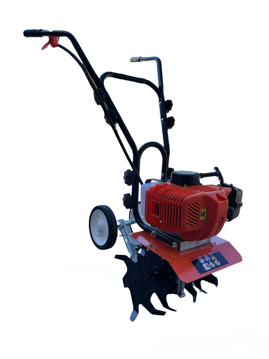 Motozappa Motocoltivatore Zappatrice Con Motore 52 cc A Scoppio 2 Tempi Larghezza Di Lavoro 300 mm Profondità 150 mm Zappette con 6 lame in Acciaio Rinforzato Per Orto Coltivazione Terreni