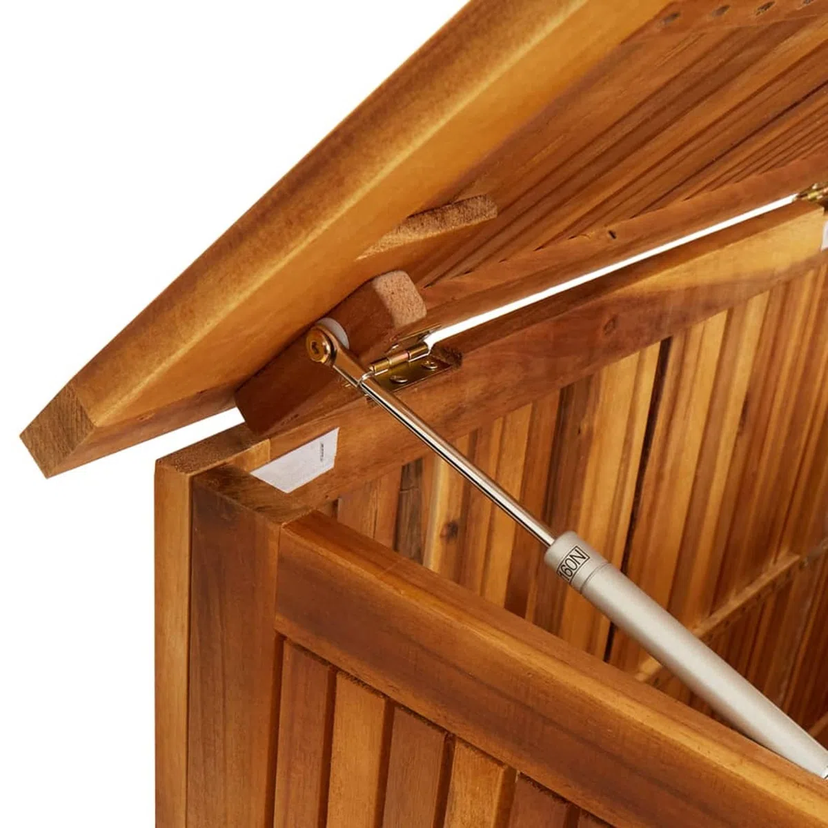 Contenitore da Giardino, Porta Cuscini Esterno con Alzate a Gas, 150x50x58 cm, Legno Massello di Acacia, per Esterno e Interno