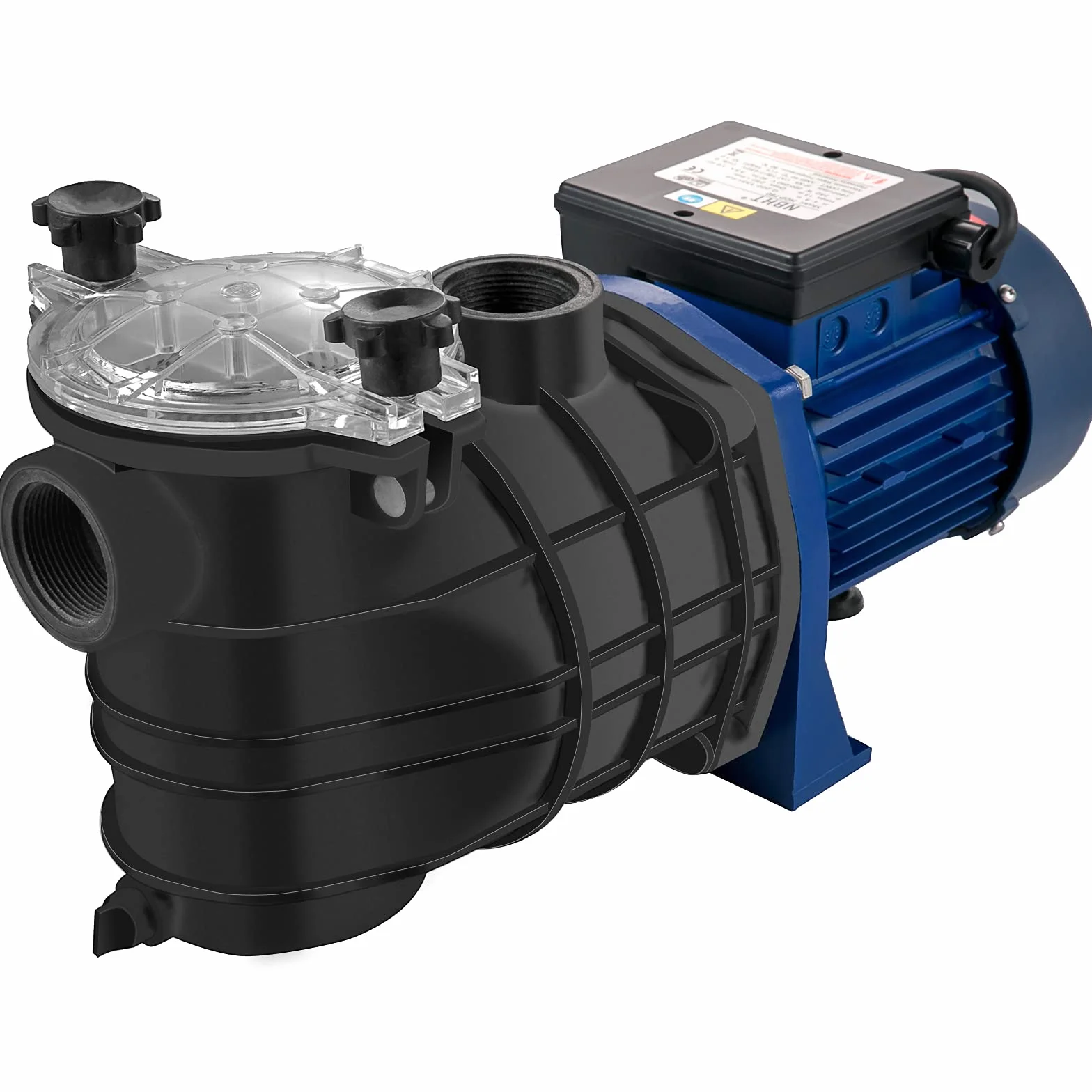 VEVOR Pompa Piscina Filtrazione 12000 L/h, 1 HP Pompa Circolazione Acqua con Cestello Filtro Rimovibile, Filtro 750 W, Altezza di Sollevamento Max. 14,5 M per Piscine Termali
