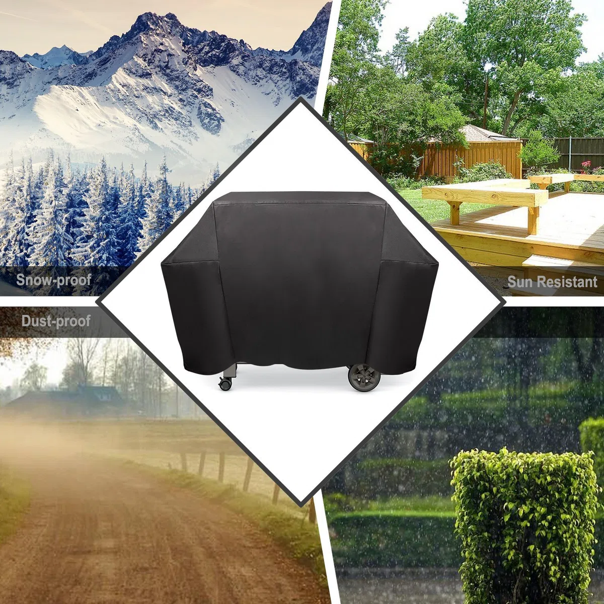 onlyfire Cover Copertura per Barbecue (per Weber Genesis & II & II LX 300), Resistente agli Agenti atmosferici, Anti-dissolvenza