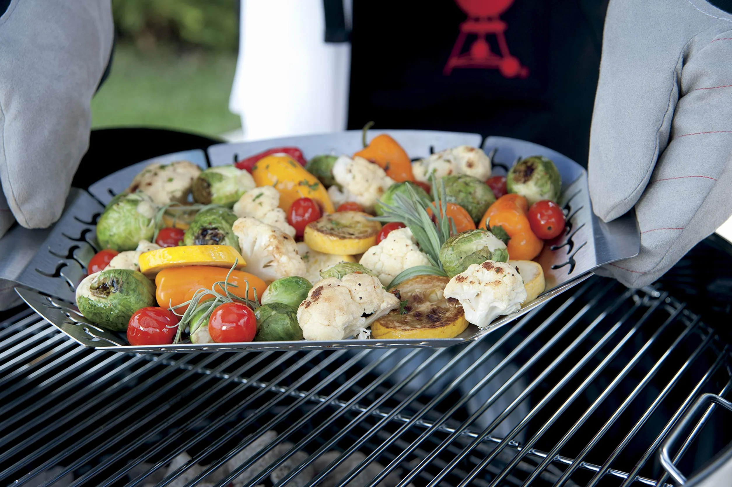 Weber Premium scodella - Grande (36x26cm), resistente al calore e lavabile in lavastoviglie in acciaio inossidabile, Ideale per contorni (carne, verdure), adatto a tutti i tipi di grill -Argento(6678)