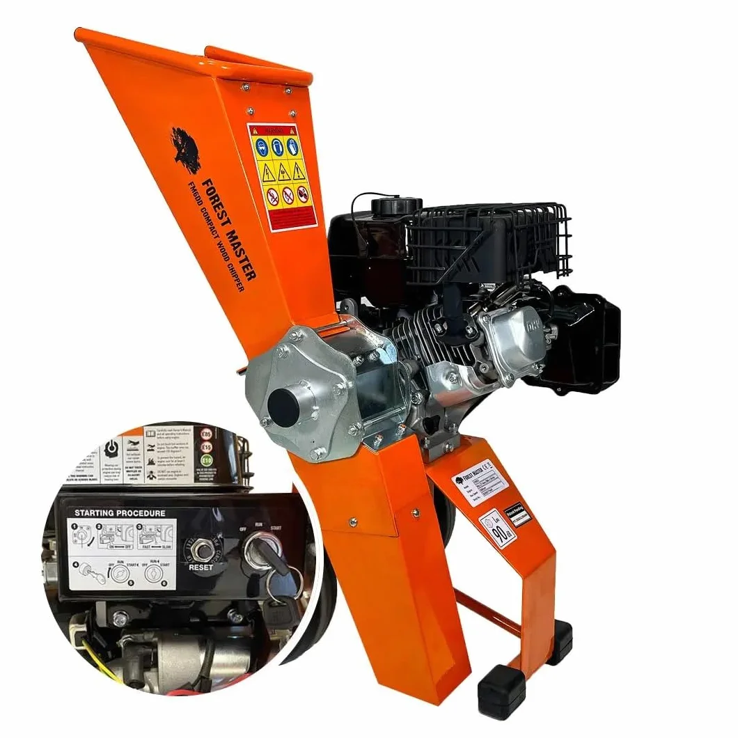 Forest Master FM6DDES-MUL - Cippatrice e trituratore da giardino a benzina da 6 HP con avviamento elettrico, trinciatrice autoalimentante, rami fino a 50 mm, ideale per tutti i rifiuti verdi da