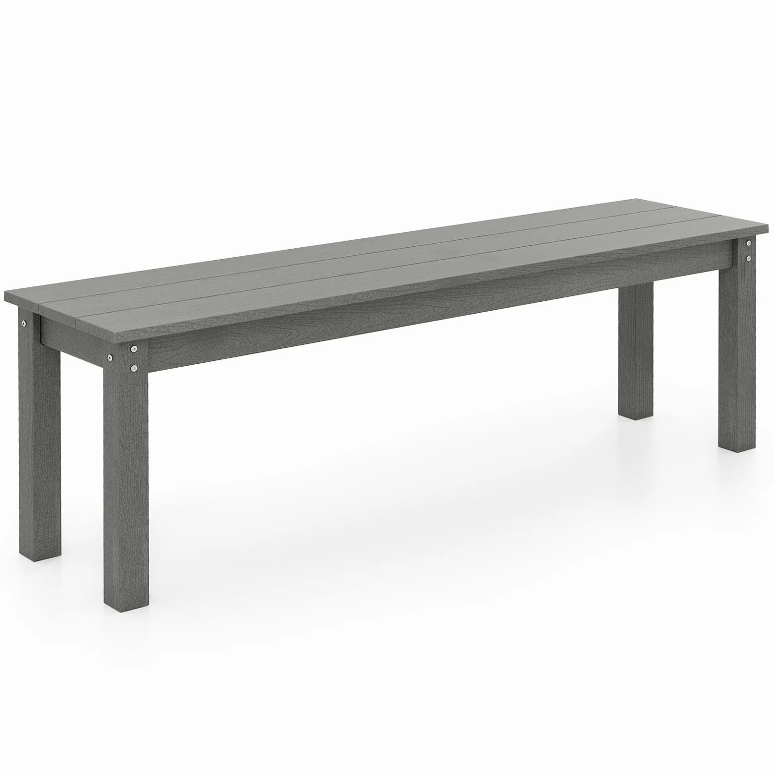 COSTWAY Panchina da Esterno in HDPE 140 x 35 x 45 cm, Panca da Giardino Senza Schienale per 2-3 Persone, Panchina dello Spogliatoio per Patio e Cortile, Portata 340 kg (Grigio)