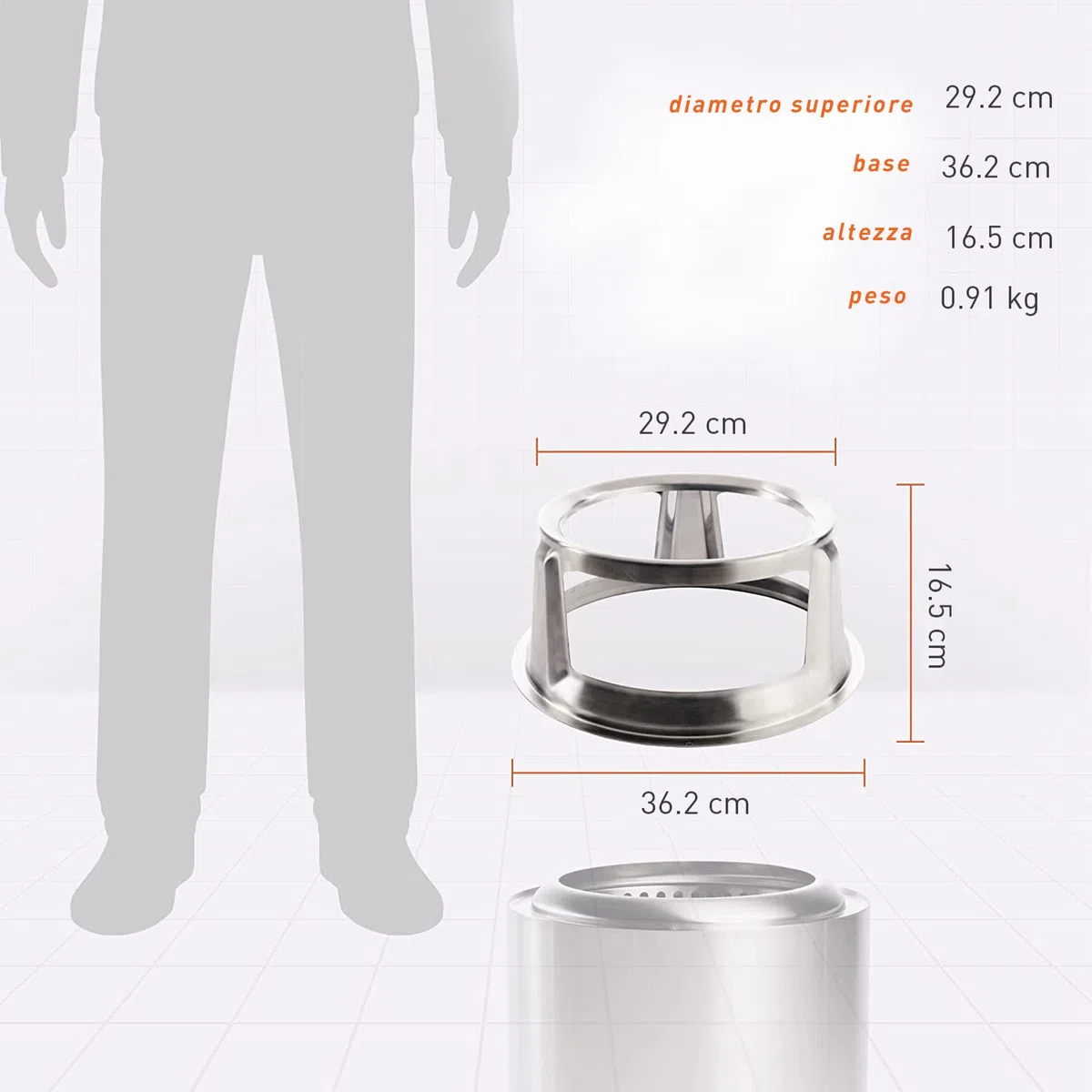 Solo Stove Crogiolo per Braciere Ranger | Crogiolo in Acciaio Inossidabile per un'elevazione di 16,5 cm, Accessorio per Ranger, Peso: 900 g, Diametro (Superficie di Cottura): 29 cm, Altezza: 16,5 cm