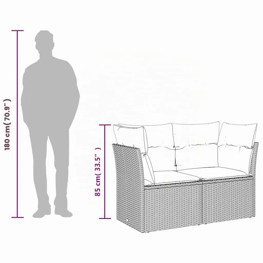 vidaXL Divano da Giardino con Cuscini a 2 Posti Beige in Polyrattan