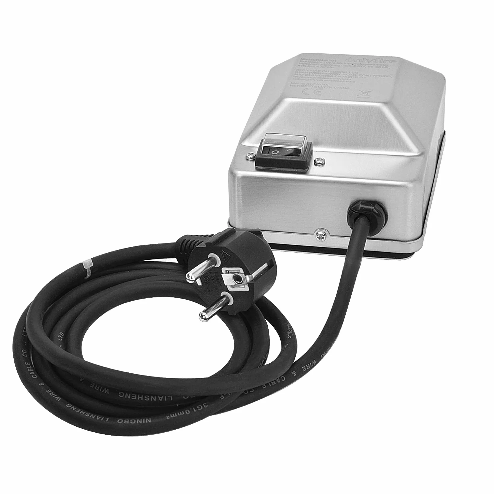 onlyfire - Motore in Acciaio Inox per Girarrosto, Elettrico Motore per Barbecue/Spiedini,2 Giri al Minuto, 50/60 Hz-4 Watt