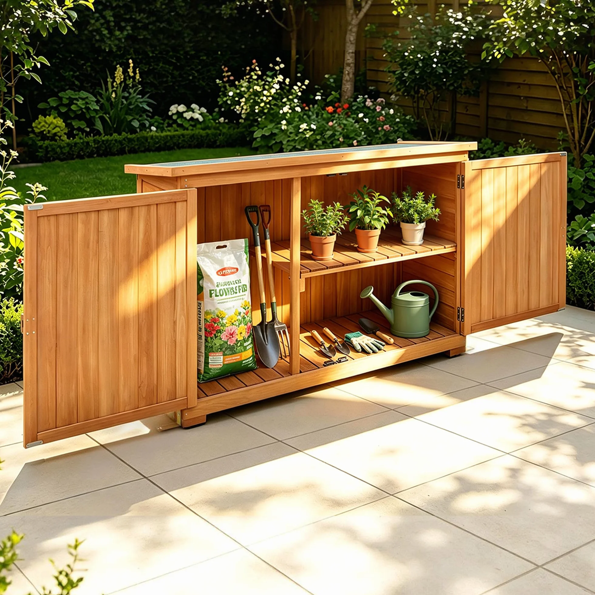 MCombo - Armadio da giardino, in legno