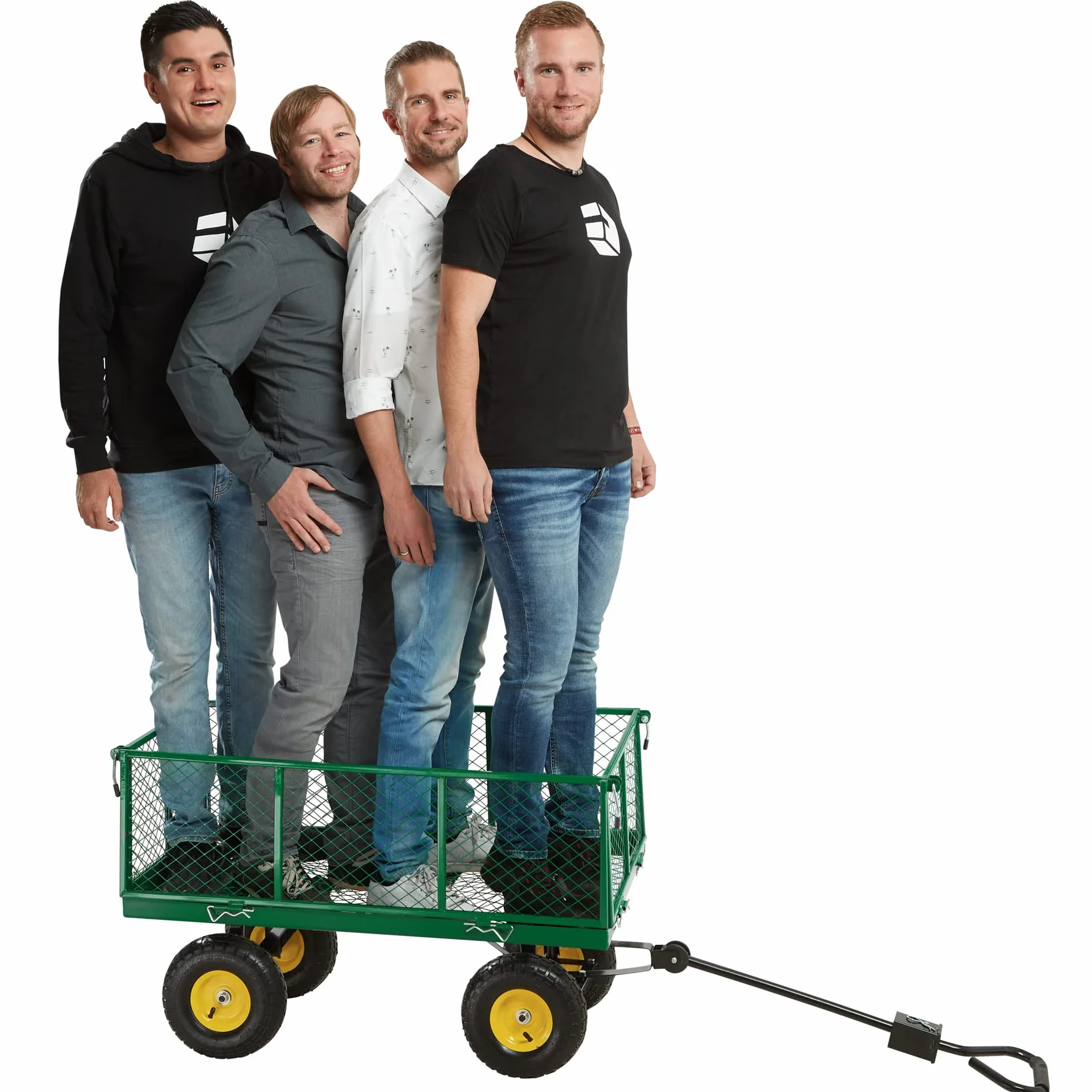 tectake® Carretto Carrello a Mano da Trasporto, Carrello porta attrezzi, Carrello da Giardino, Carrello Trasporto con Ruote, Giardino, carrello porta legna con ruote