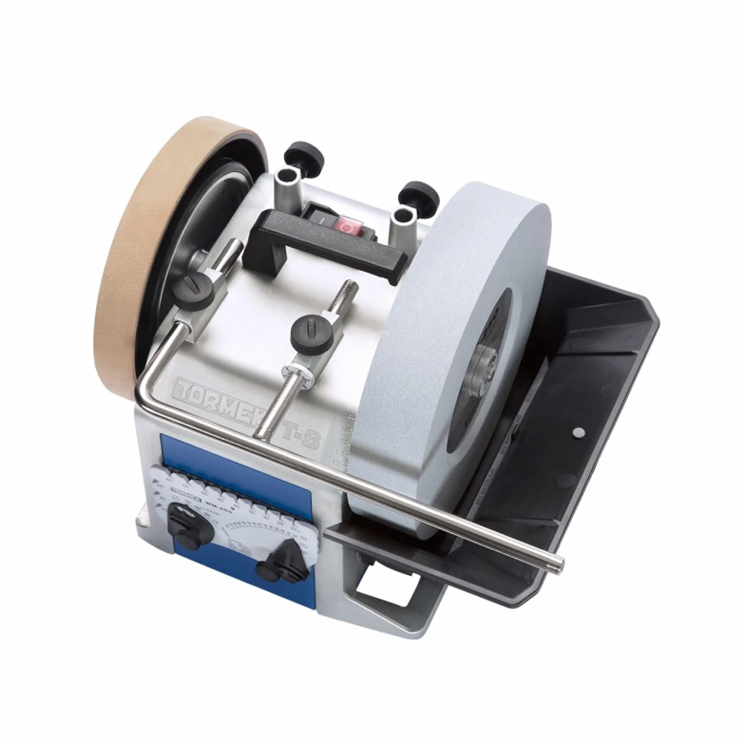 NIL00005 TORMEK T-8 con mola ad acqua, 200 W, Affina tutti i tuoi strumenti taglienti, supporto universale, regolazione, EzyLock, sollevamento a vite, manicotti di precisione