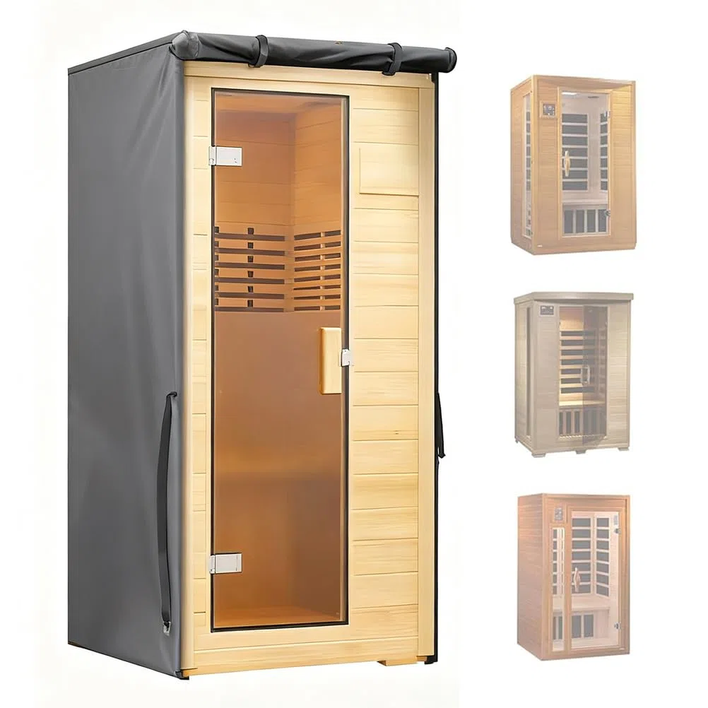 Copertura per sauna da esterno copertura impermeabile resistente per sauna a infrarossi riduce efficacemente l'assorbimento di calore solo copertura,Grigio,183x122x193cm