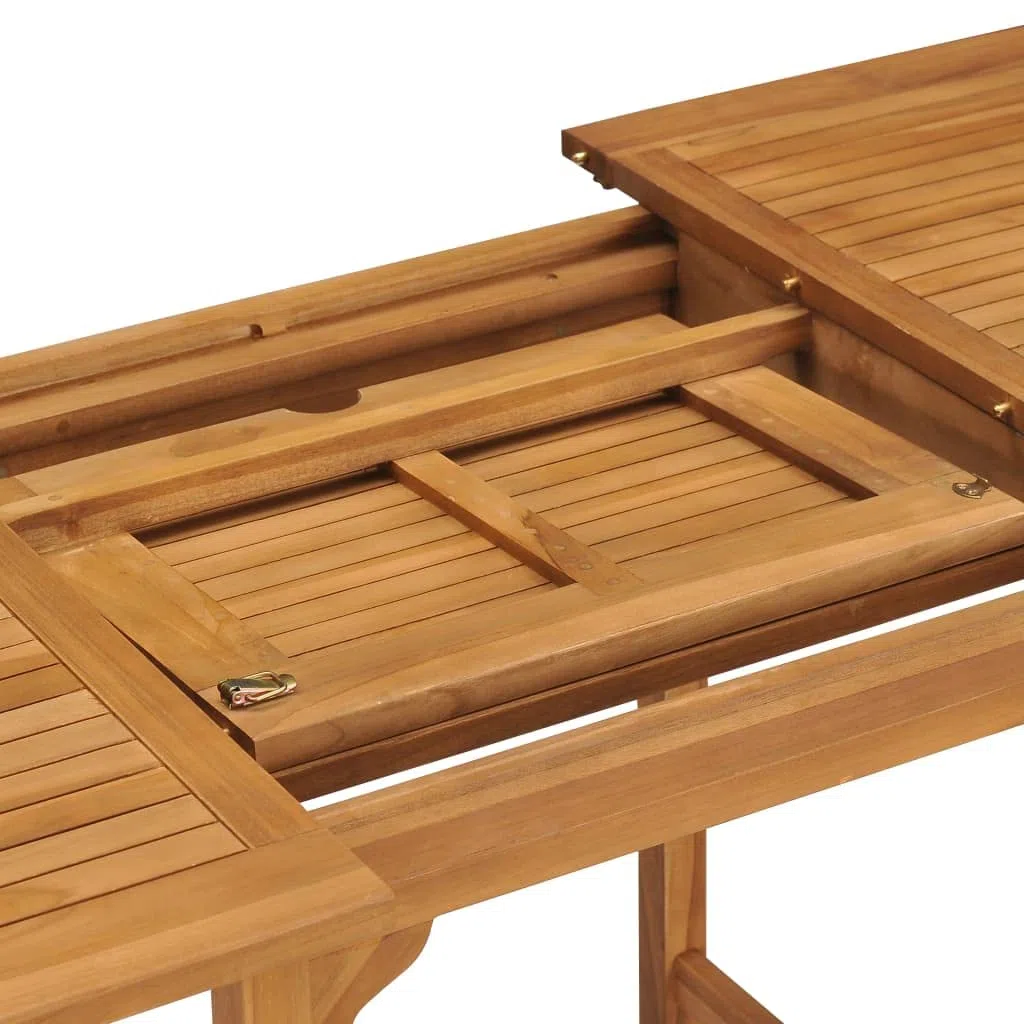 vidaXL Tavolo da Giardino Estensibile Elegante Robusto Arredi Esterni Campeggio Picnic (110-160) x80x75 cm Colore Naturale Legno Massello di Teak