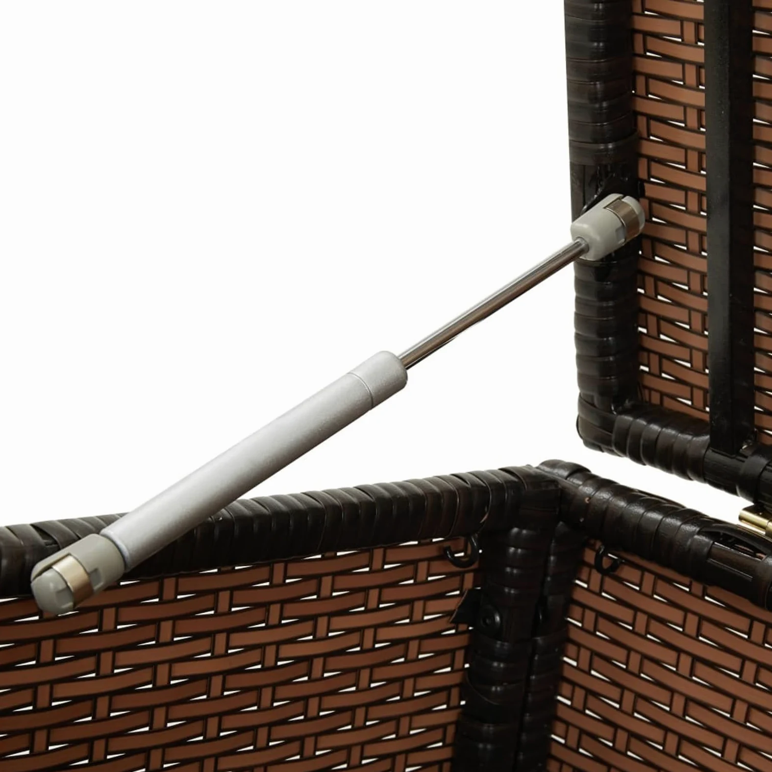 Gecheer Baule da Giardino in Rattan, Cassapanca Contenitore da Esterno, 200x50x60 cm Marrone