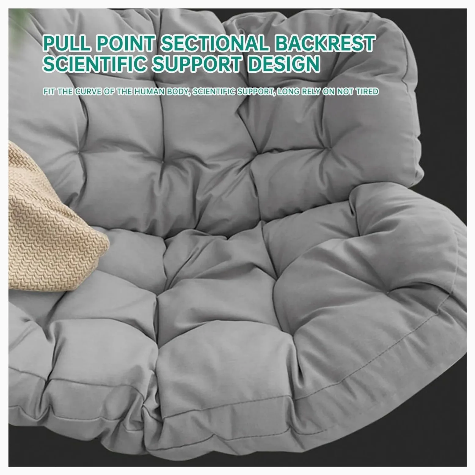 Sedia a dondolo da esterno, sedia a dondolo a forma di uovo da patio, sedia Papasan for interni, poltrona in vimini in rattan, sedia reale moderna for camera da letto, soggiorno, portico, giardino, pr