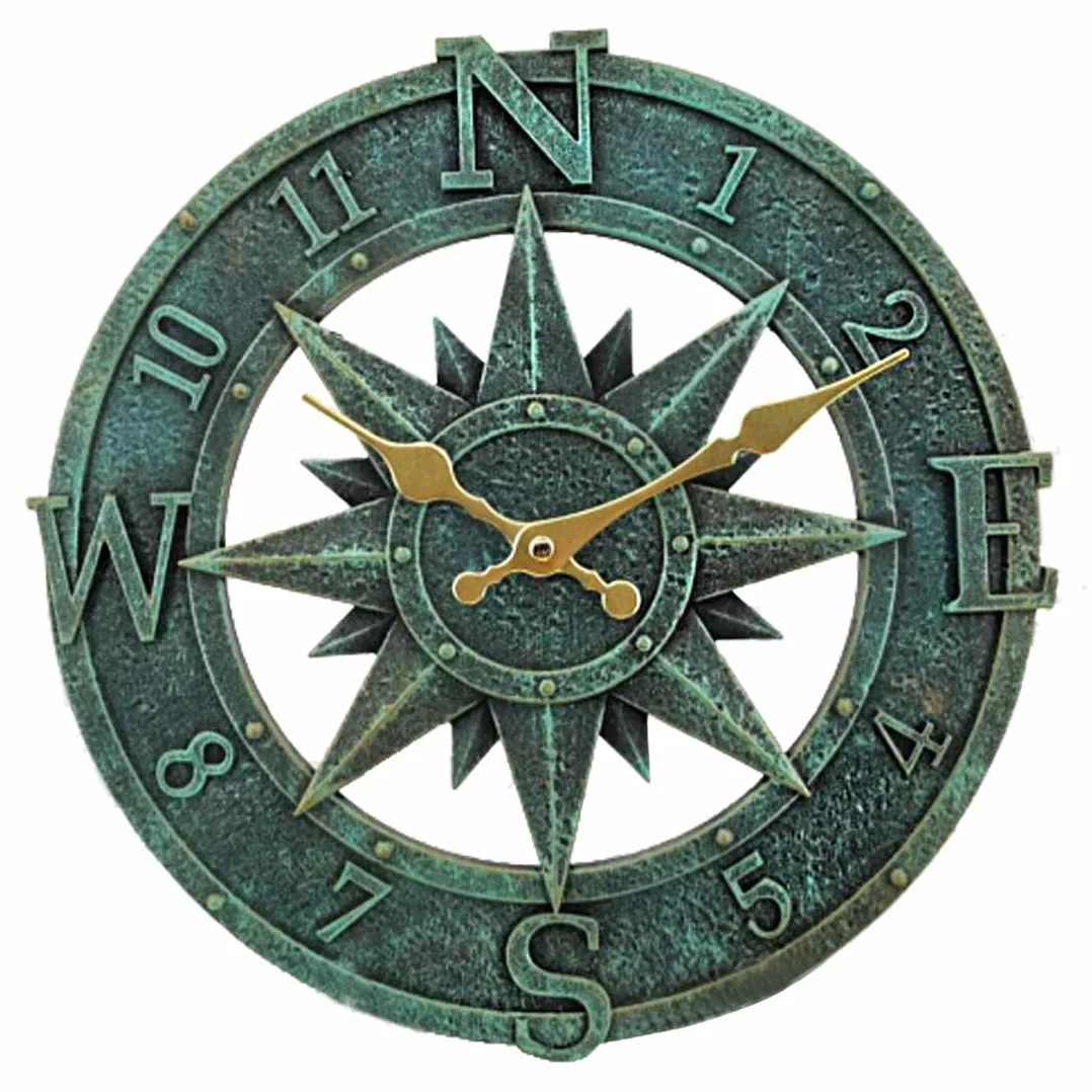 Orologio da parete per esterni 30,5 cm impermeabile retrò turchese