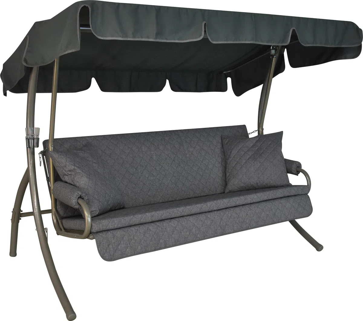 ANGERER Dondolo Hollywood Trend – Altalena per sedersi, sdraiarsi e rilassarsi, con funzione letto, facile da montare, Made in Germany, federe lavabili, grigio chiaro