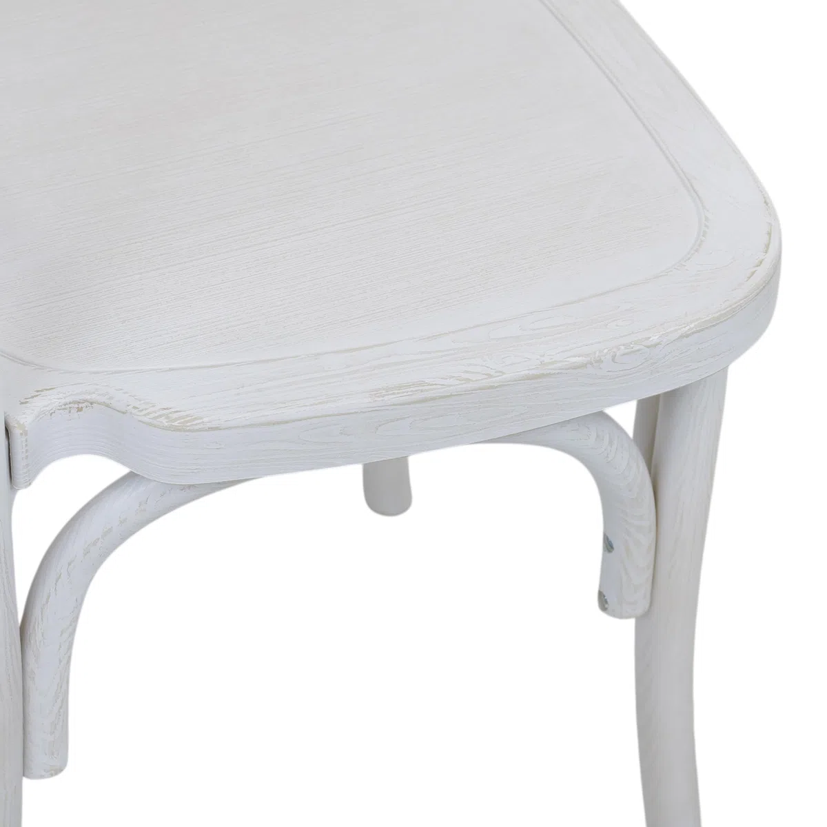 Totò Piccinni Sedia CROSS in POLIPROPILENE in KIT design Vintage EFFETTO LEGNO Croce Impilabile (Bianco Shabby Effetto Legno, 4 Pz)