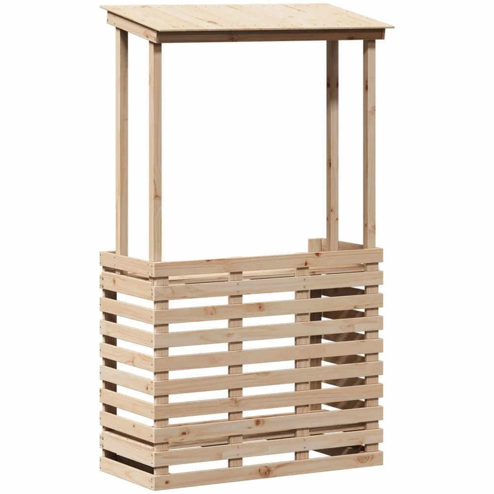 Homgoday Tavolo Bar da Esterno con Tetto 112,5x57x195,5cm Legno Massello, Tavolo da Esterno, Tavolo da Pranzo, Tavolo da Cucina Tavolo da Esterno v