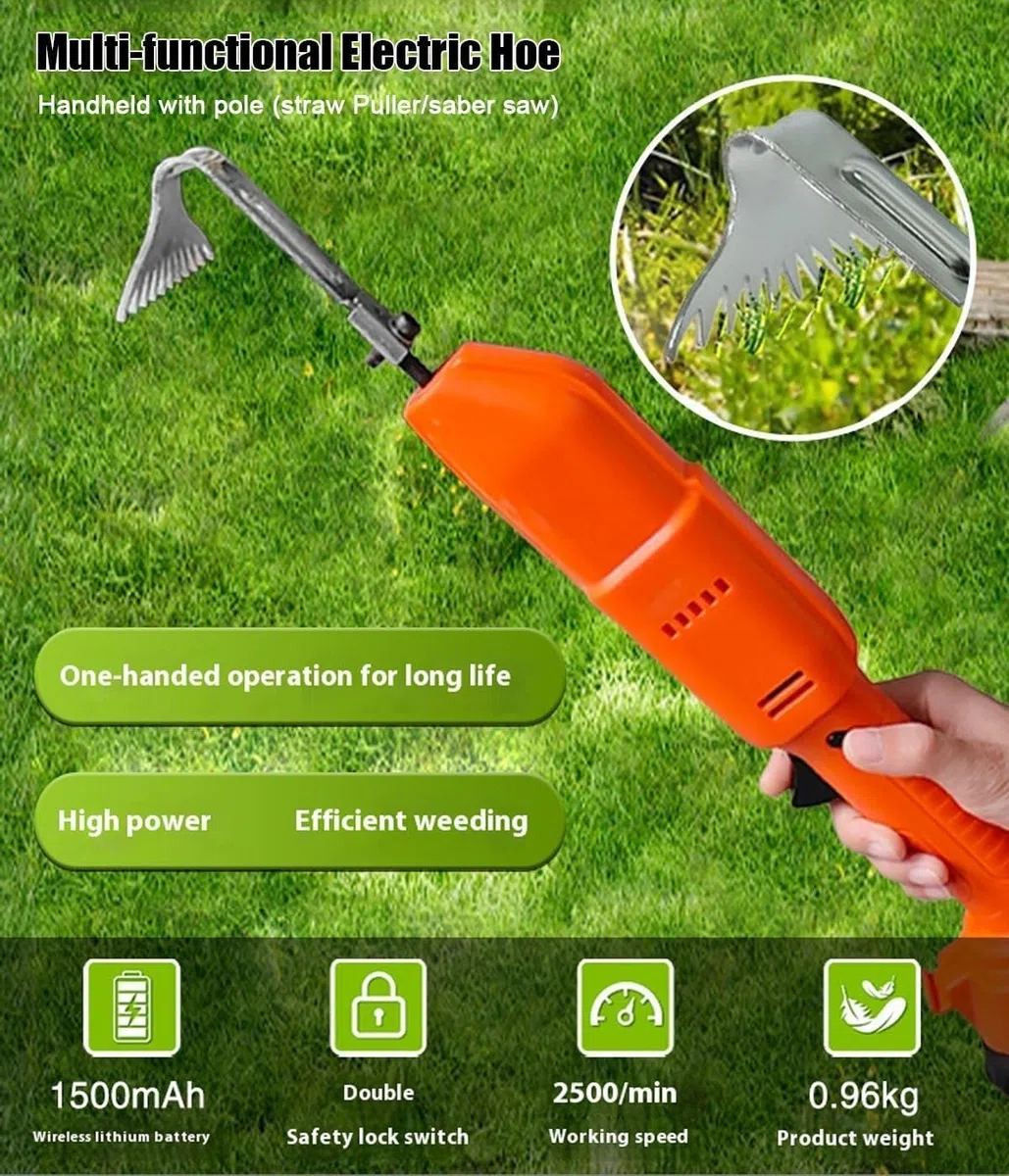 Zappatrice,Sarchiatrice Elettrica Con Batteria Al Litio Ricaricabile E Asta Telescopica,Attrezzo Da Giardino Per La Coltivazione,Zappa Elettrica Per Scavare A Mano,Per Allentare Il Terreno E Diserbo