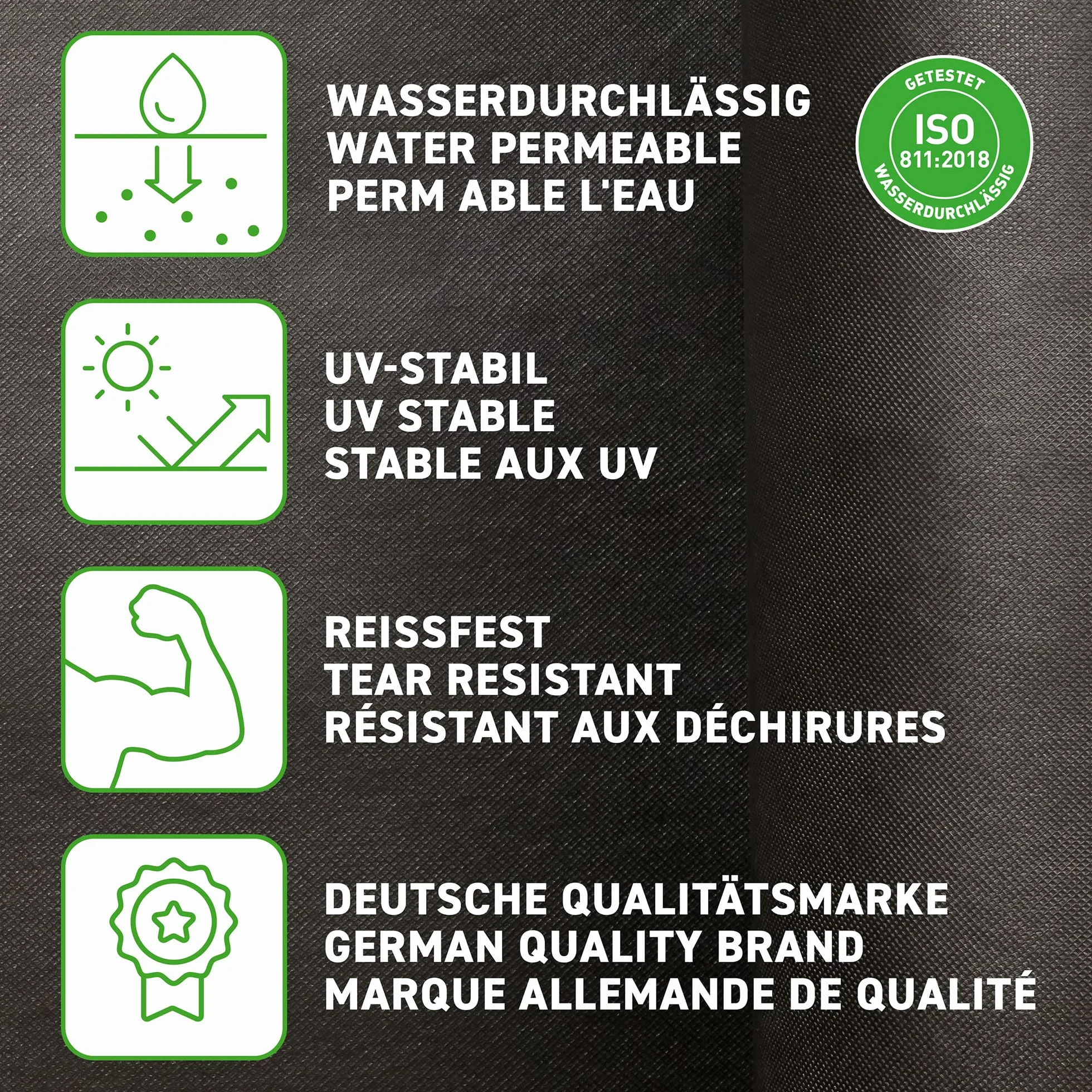 GardenMate 1m x 50m Rotolo Telo per Pacciamatura 150 g/m² - Rotolo Telo Antistrappo Contro Le Erbacce - Elevata stabilizzazione ai Raggi UV - Permeabile - 1m x 50m = 50 m²