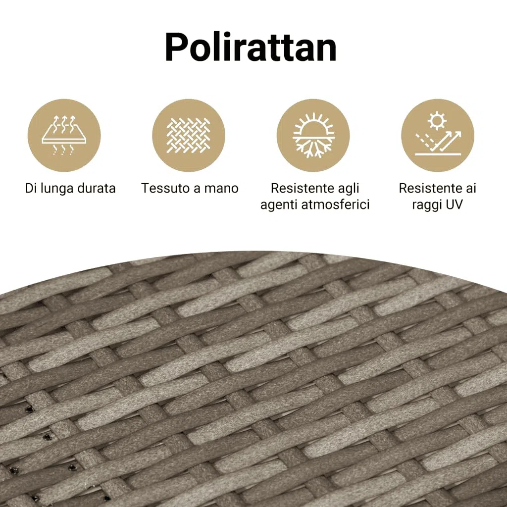 vidaXL Set Divani da Giardino 3 pz con Cuscini Grigio in Polyrattan