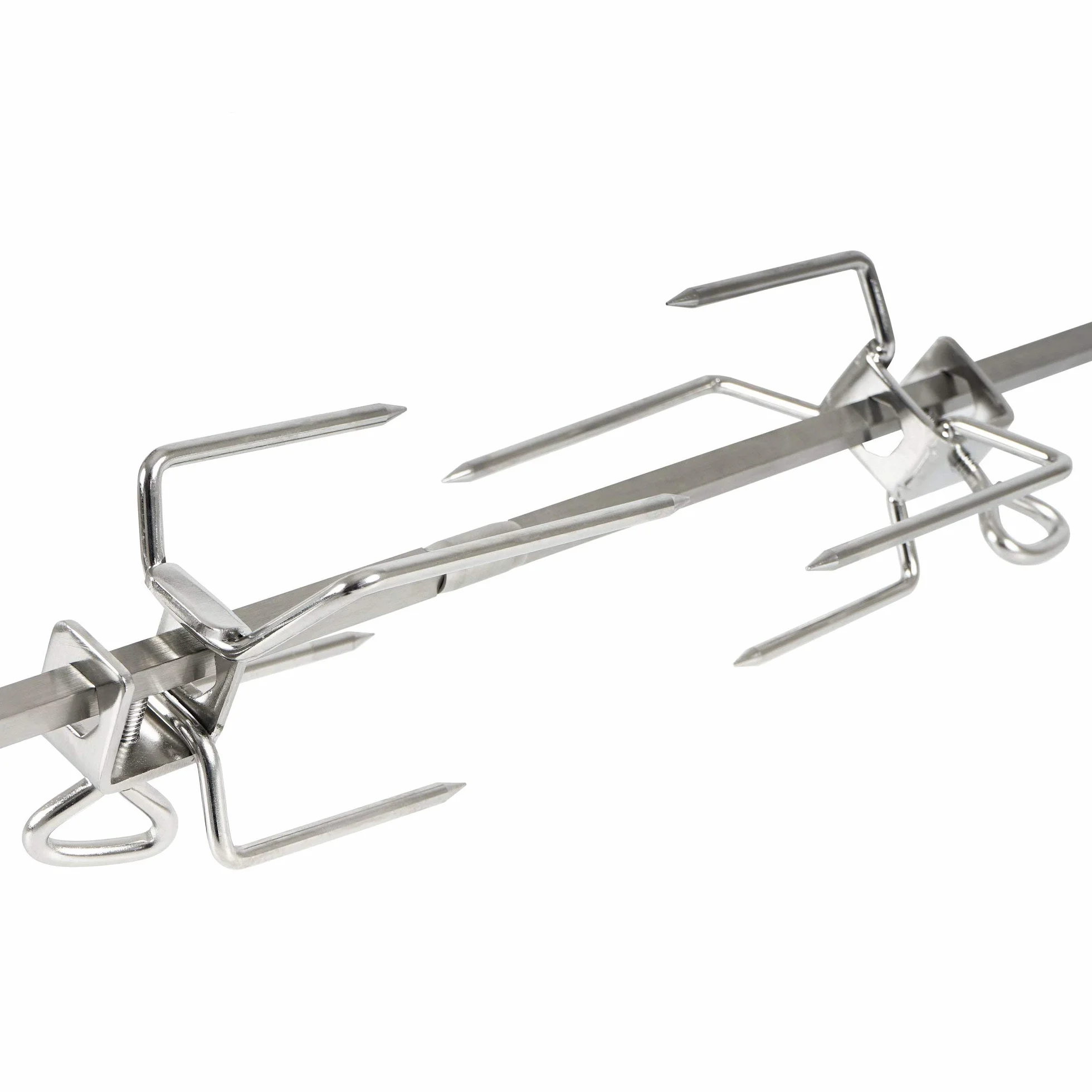 BBQ-Toro Set di spiedini in acciaio inossidabile adatto per Weber Spirit II Gas Grill I con 2 aghi per carne, manico e motore I Spiedo per girarrosto