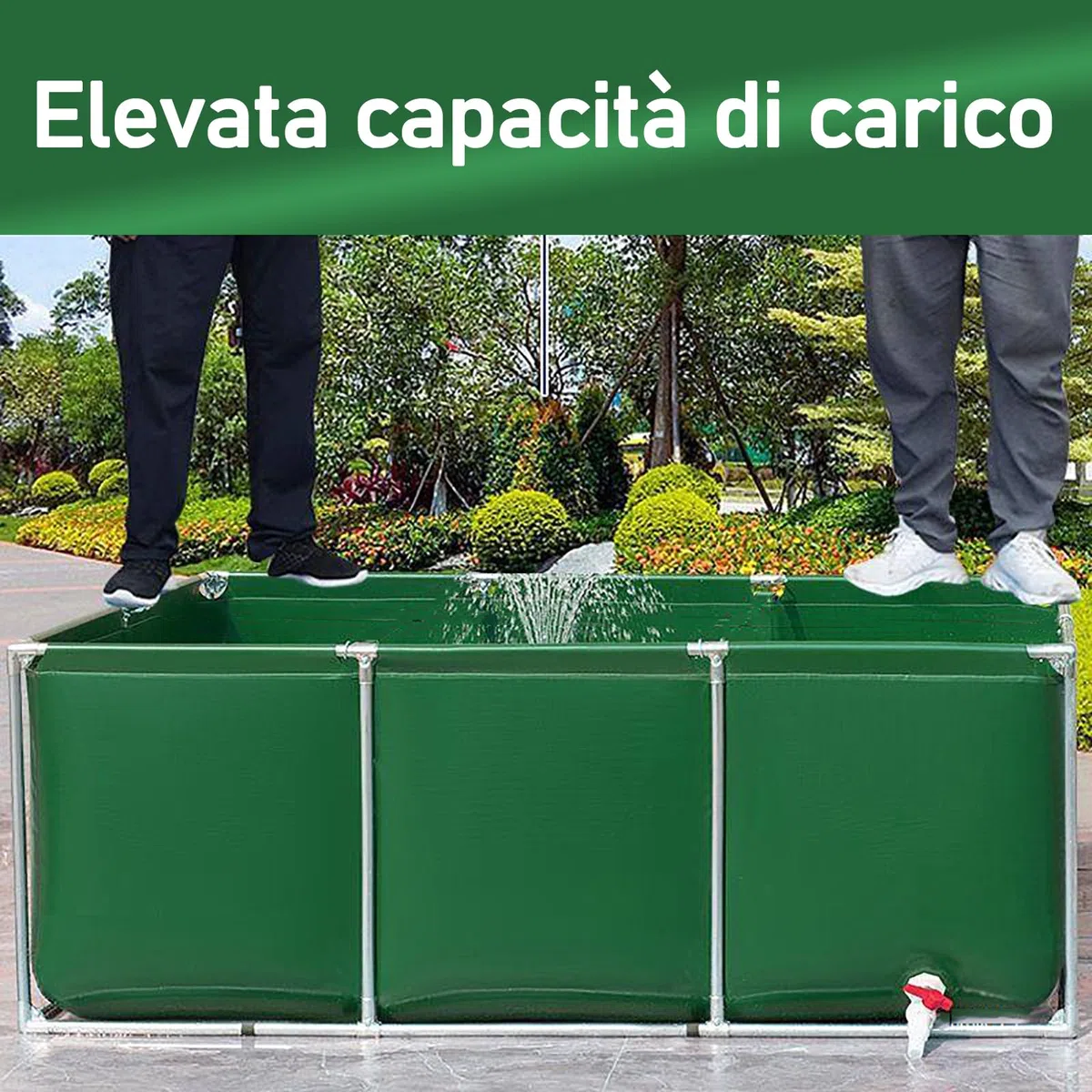 laghetto for pesci stereo con supporto, 2×1m Piscine semplici,Grande Acquario in PVC/Tela,Serbatoio Di Acqua All'aperto Dell'acquario Della Tela,Serbatoio temporaneo per Pesci d'Acqua salata