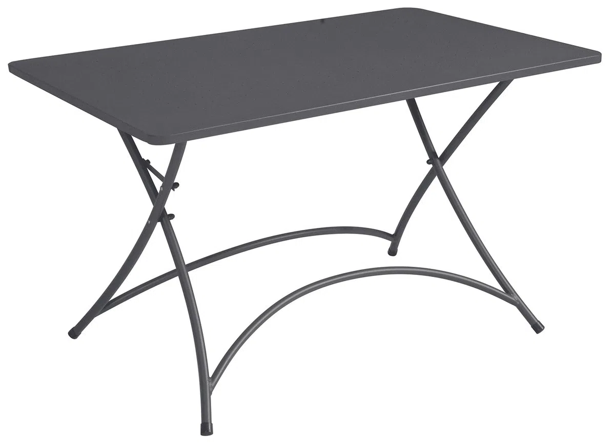 Tavolo Pieghevole da Giardino 120x70x72 cm Orta in Ferro Antracite