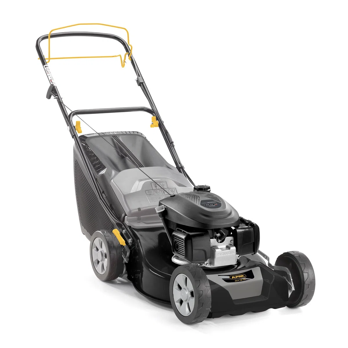 Alpina AL4 46 SH Tagliaerba Semovente, 145 cc, 46 cm – Sacco 60 l, Regolazione Centralizzata 6 Pos. – Prati fino a 1.200 m²