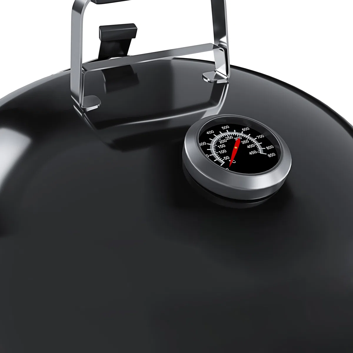 Barbecue 57 Cm Rotondo A Carbonella Carbone BBQ Portatile Compatto Grill Griglia Da Giardino Picnic Balcone Terrazzo Con Coperchio Ruote E Termometro Integrato Colore Nero