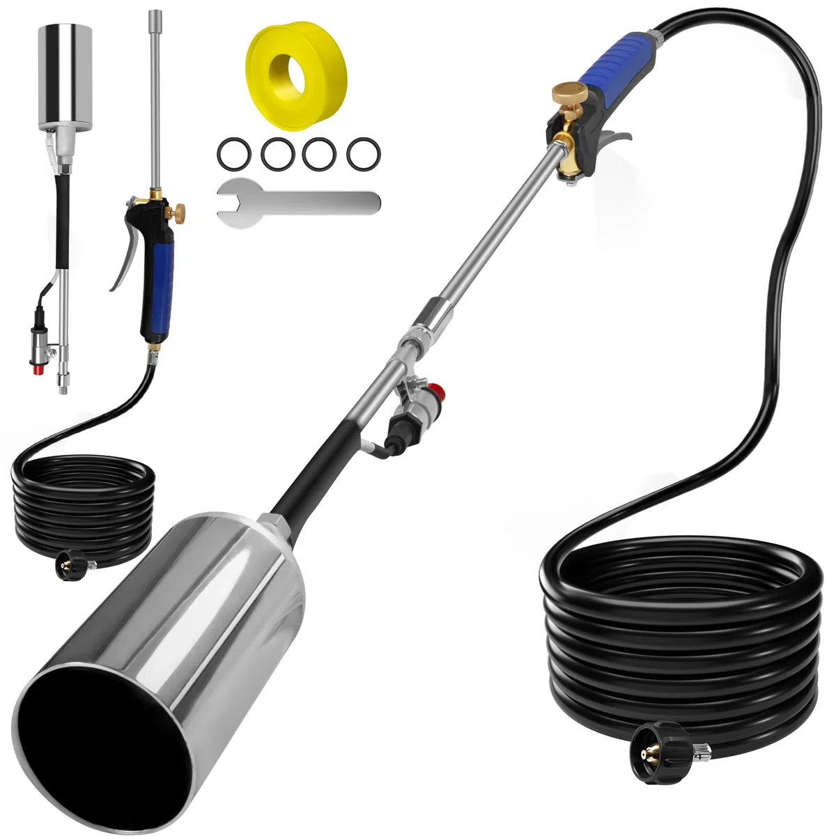 Torcia a propano, kit bruciatore per erbacce, ad alta potenza, con tubo flessibile da 3 m, per diserbo, asfalto del tetto, neve, segnaletica stradale, carbone