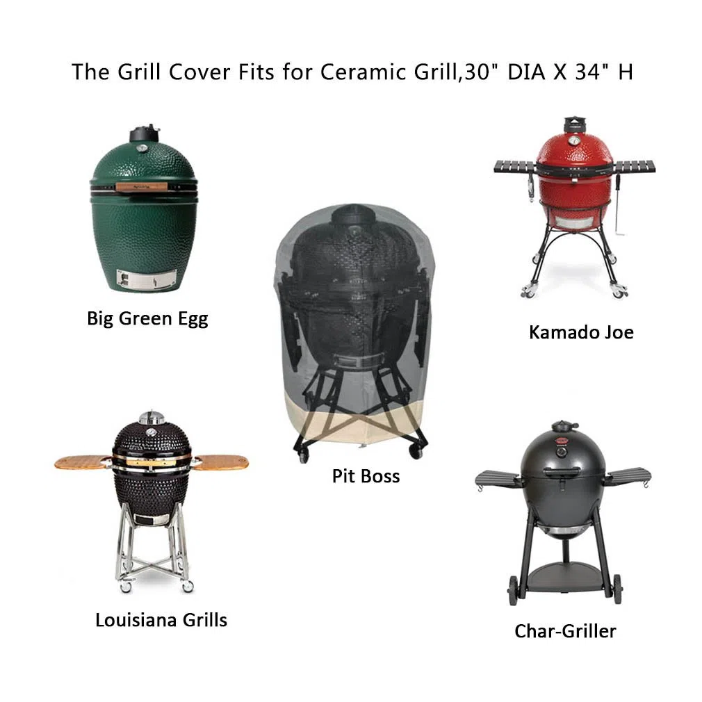 Onlyfire Kamado grill Copertura per Big Green Egg, Kamado Joe Classic, grande grill Dome, pit Boss K22, Louisiana K22, Coyote il Asado fornello e altri, 76,2 cm diametro x 86,4 cm H