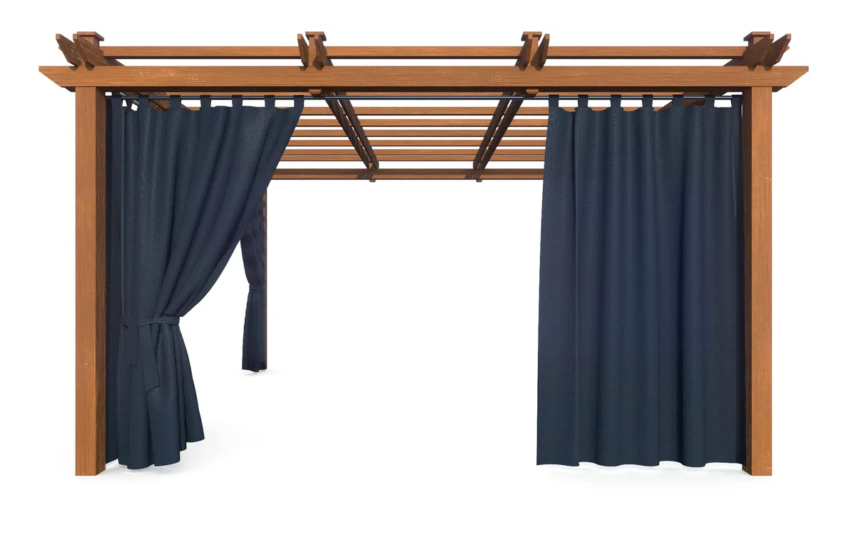 Tenda da Giardino, Impermeabile, per Patio, Balcone, Pergola e Gazebo, Passanti con Chiusura a Strappo, Protezione da Sole, Pioggia e Vento, Blu Marino, 200 x 155 cm, 4 Pezzi