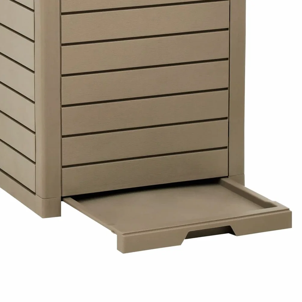 vidaXL Cestino per Rifiuti da Esterno Marrone 41x41x86cm Polipropilene