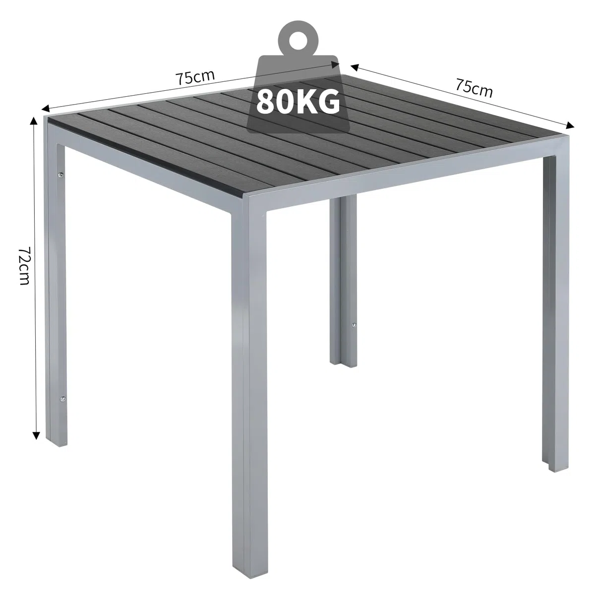 LIFERUN Set Giardino Esterno Alluminio 3 Pezzi, Tavolo da Giardino con Sedie, 1 Tavolo e 2 Sedie Pieghevole, Salotto Per Patio Giardino Balcone Veranda Esterno Piscina Terrazzo, Grigio argento