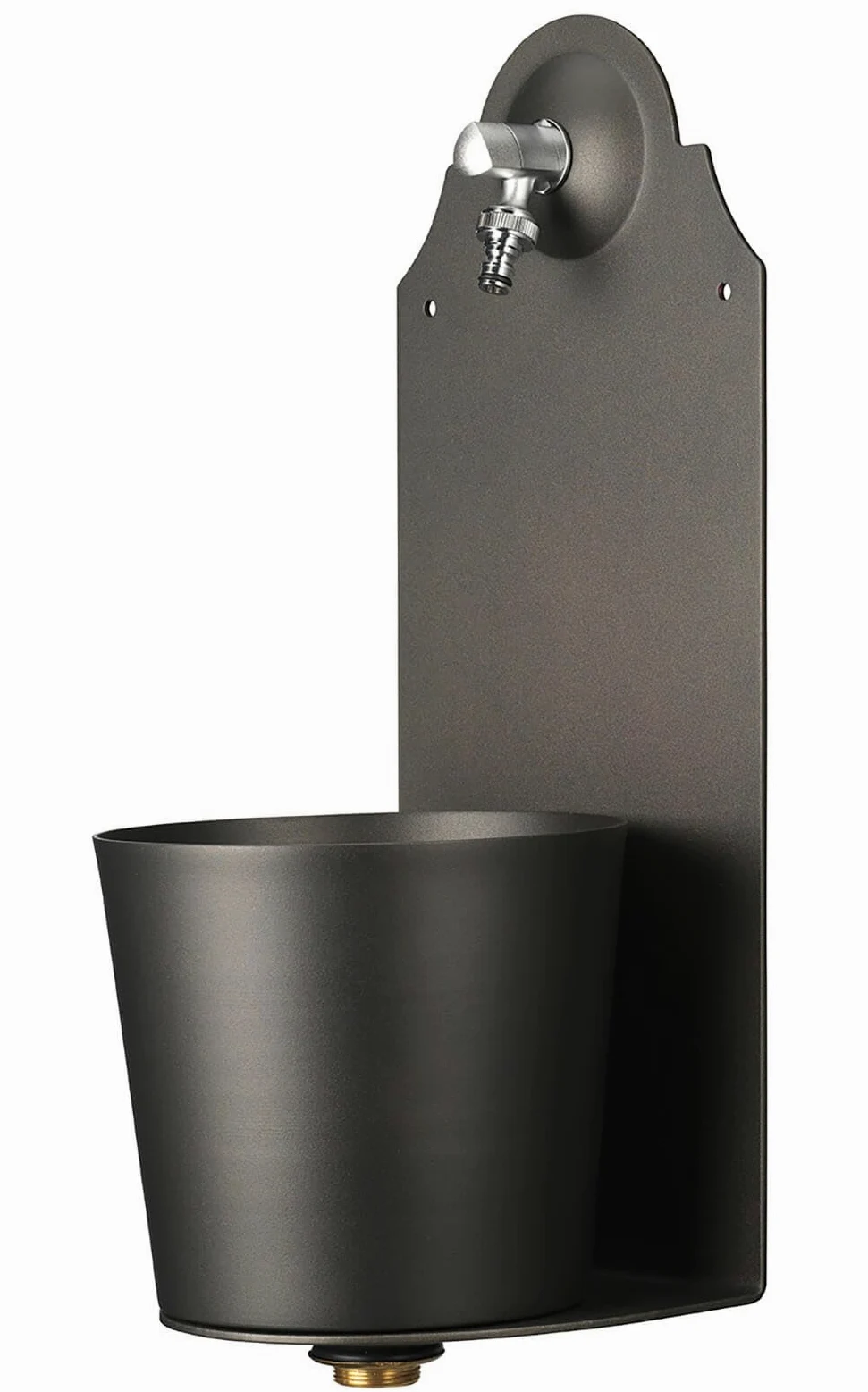 Fontana a Parete Belfer 42PRX in Acciaio Completa di Impianto e Rubinetto in Ottone Cromato Colore Antracite