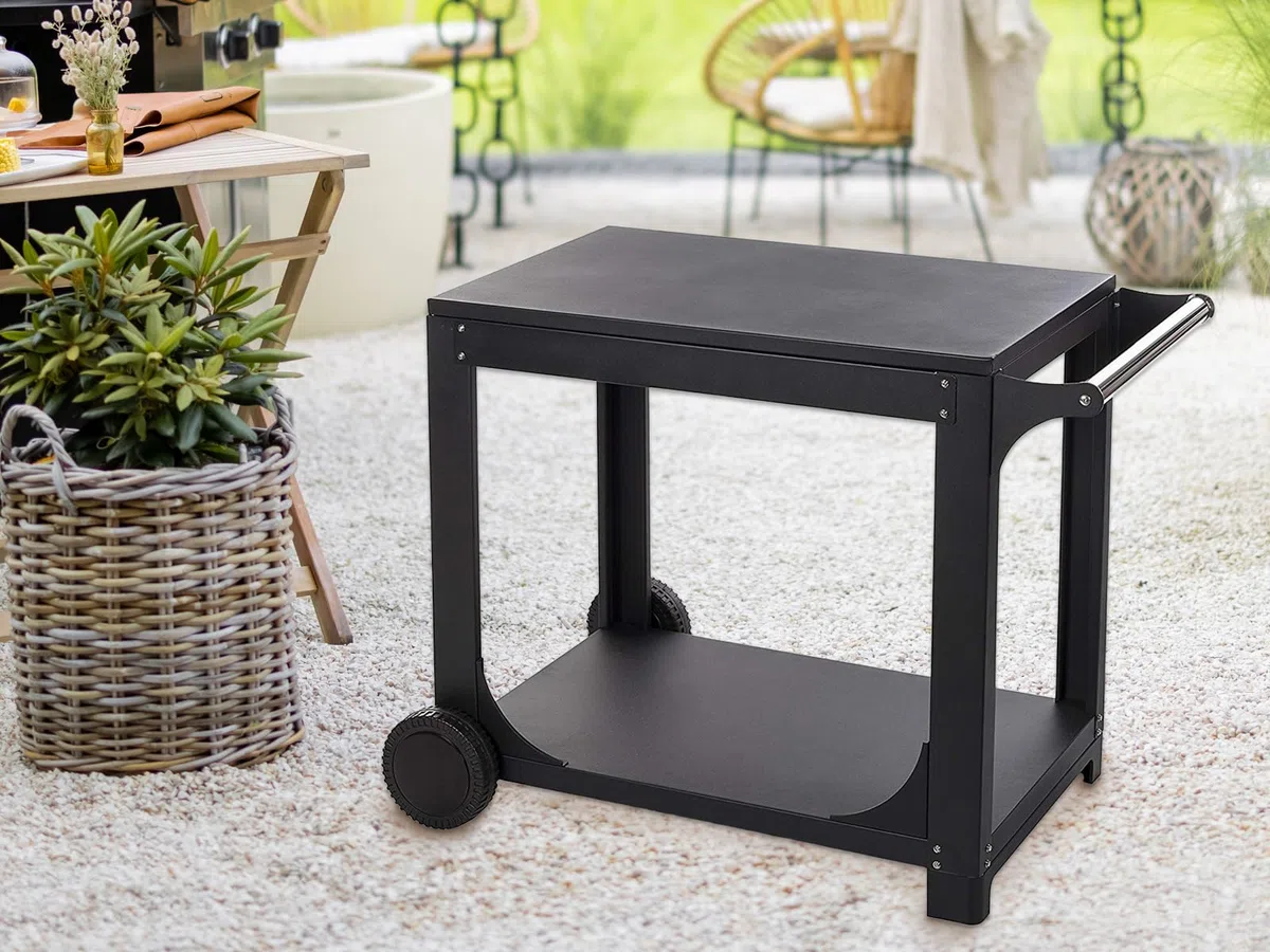 FireFriend BQ-6325 Carrello Supporto per Barbecue, Ideale per BBQ a Gas, Spostabile con Ruote, Resistente