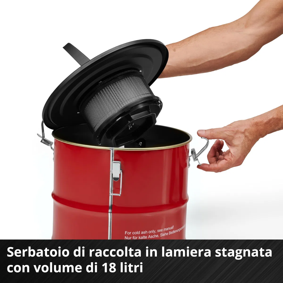 Einhell Aspiracenere TC-AV 1830 D (800 W, aspirazione 170 mbar, serbatoio di raccolta 18 L, sistema di filtraggio, prefiltro per polveri sottili, funzione di soffiaggio, flessibile 1 m, cavo 2 m)